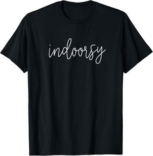 Funny Indoorsy Sarcastic Camping Book Lover T-Shirt - T-Shirt | Black
