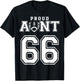 Custom Proud Football Aunt Number 66 Personalized T-Shirt - T-Shirt | Black