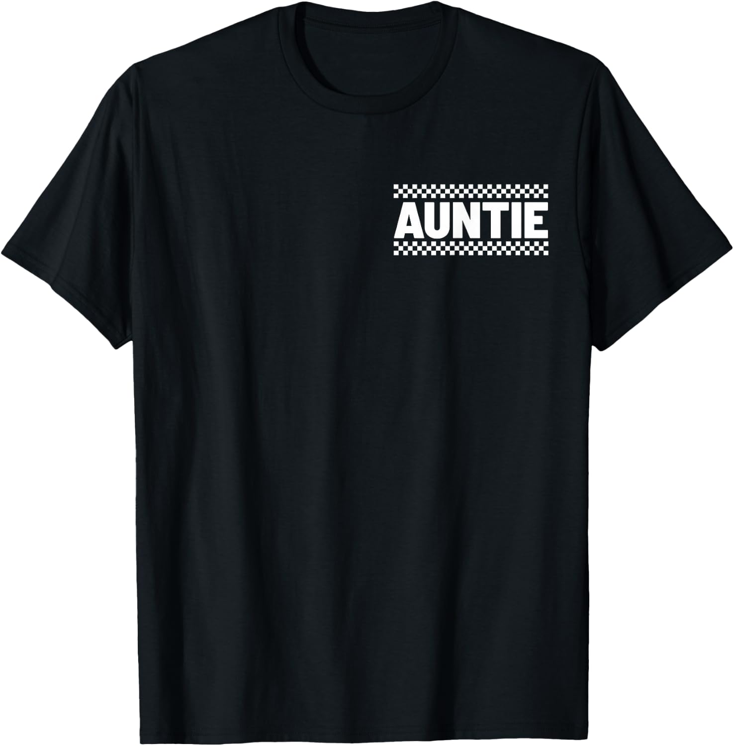 Auntie Hosting Race Car Pit Crew Checkered Birthday Party T-Shirt - T-Shirt | Black