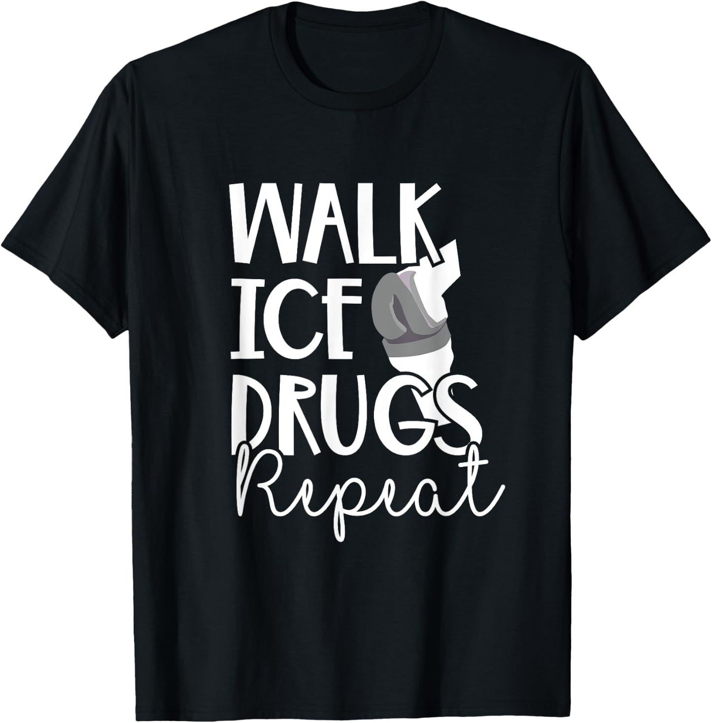 Walk Funny Knee Replacement Ice Therapy Surgery Recovery T-Shirt - T-Shirt | Black