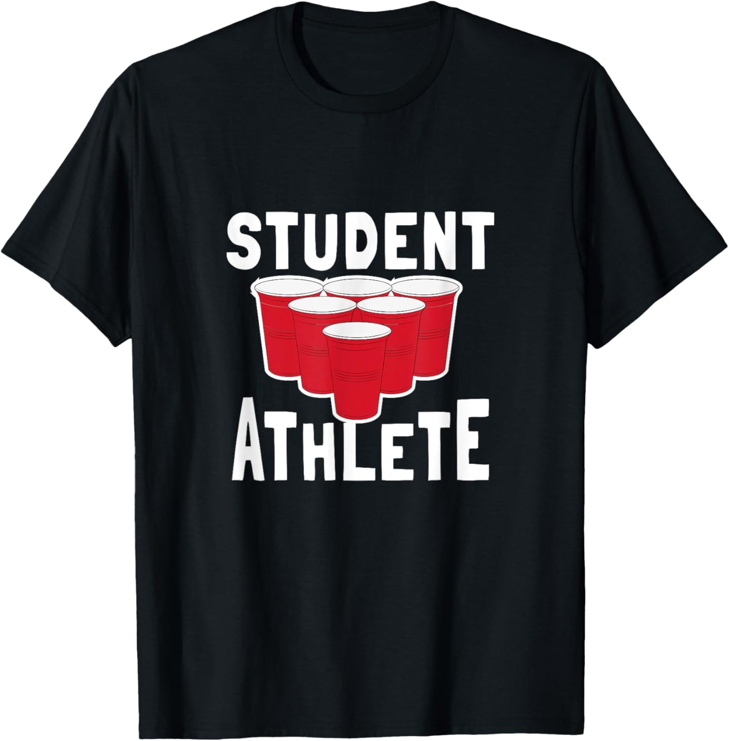 Beer Pong Student Athlete Funny Drinking T-Shirt - T-Shirt | Black