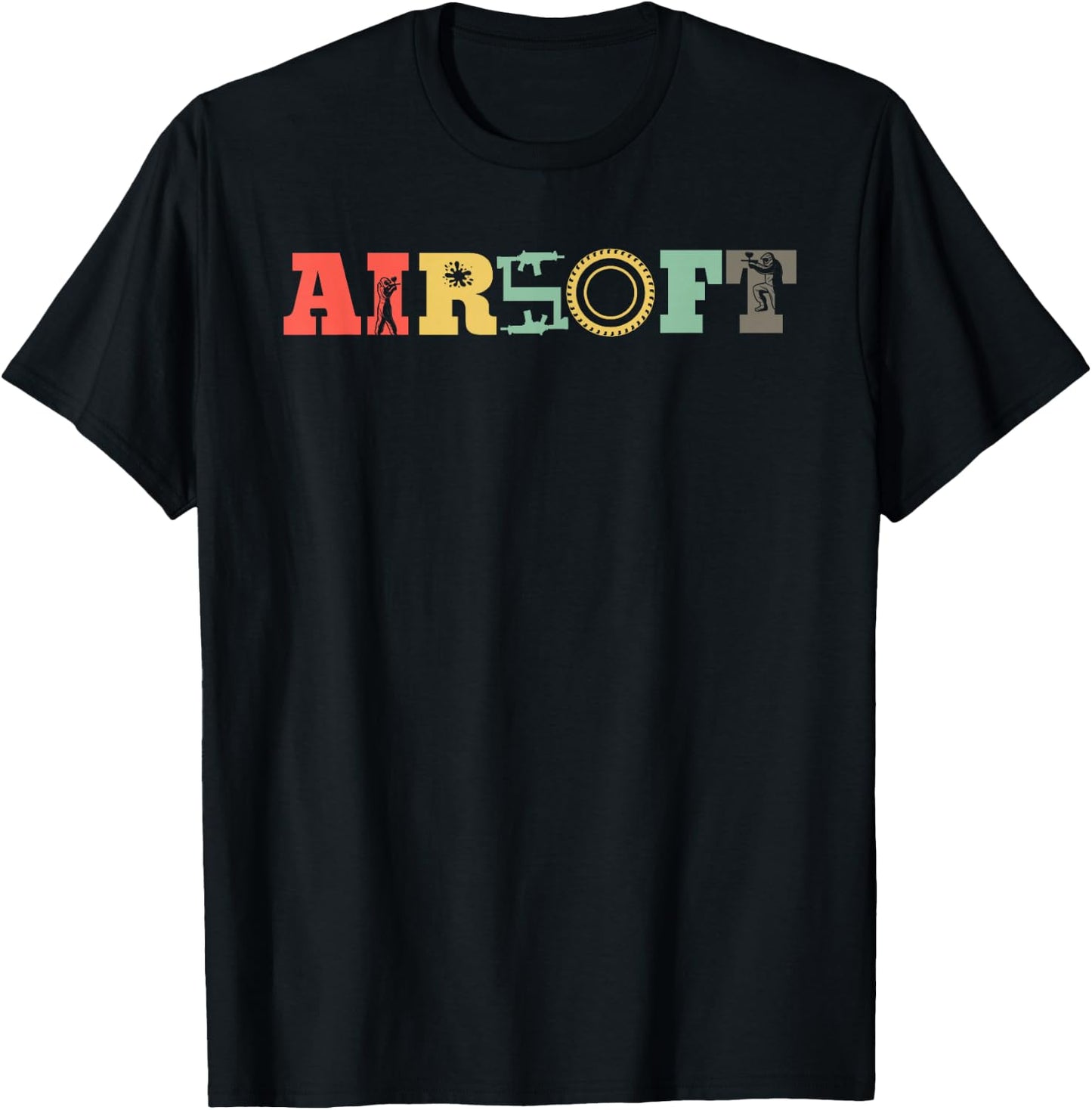 Retro Airsoft Vintage Milsim Weapon Airsoft Team Airsoft T-Shirt - T-Shirt | Black