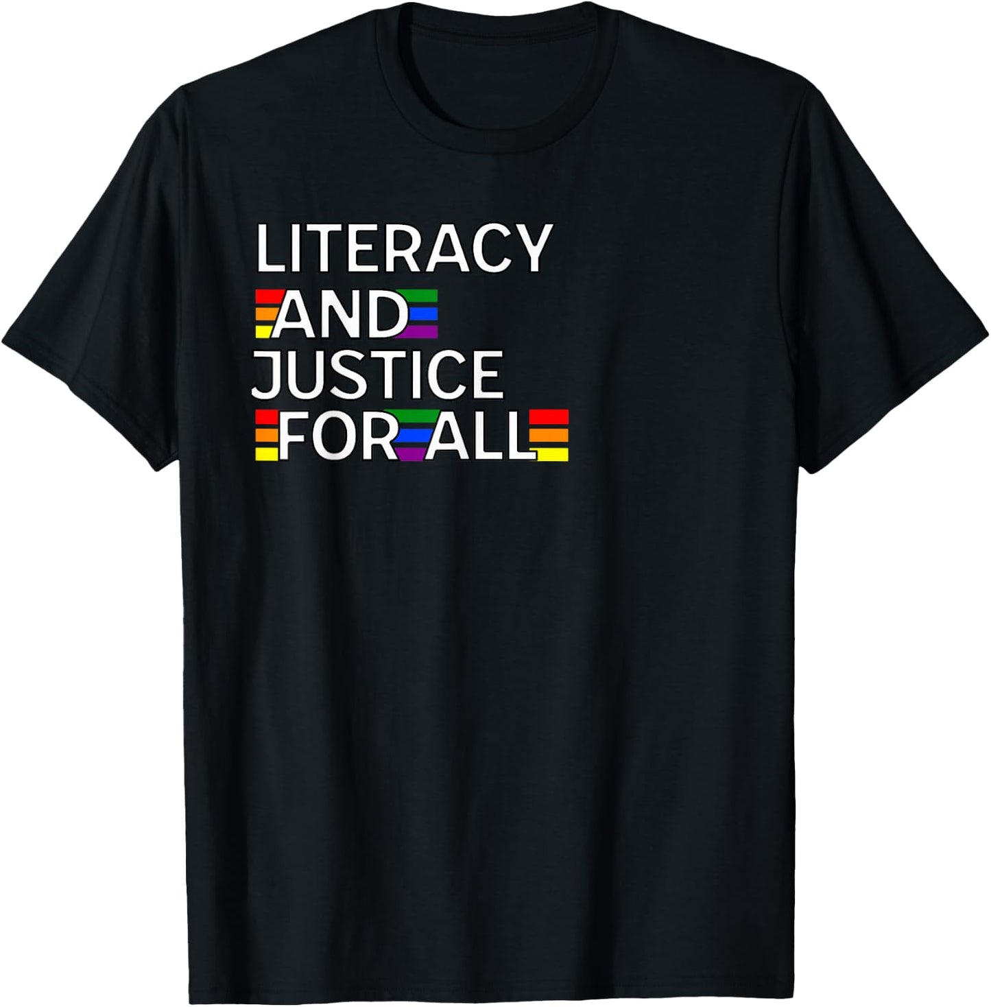 Literacy Justice For All Read Banned Books Protect Librarian T-Shirt - T-Shirt | Black