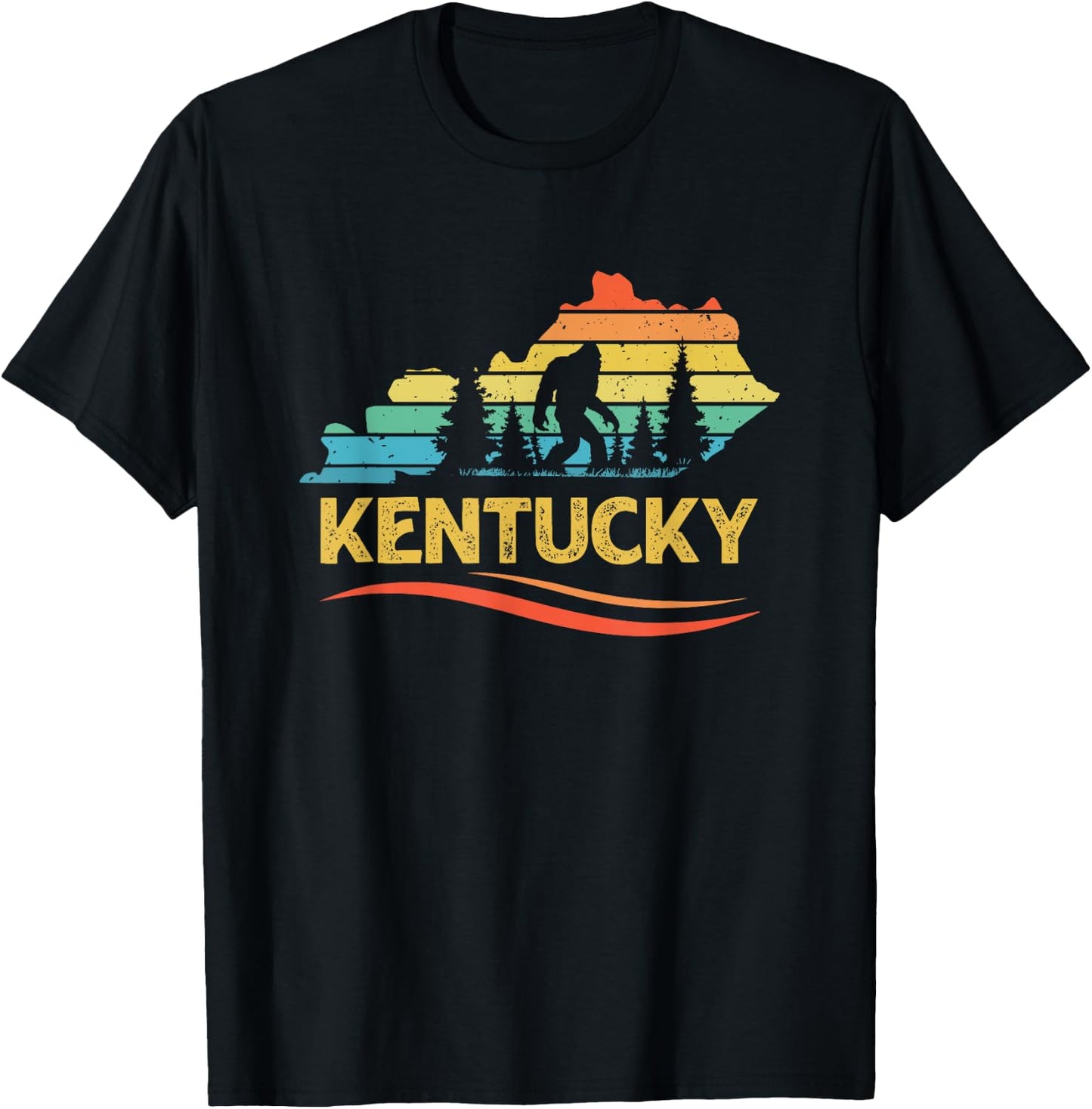 Kentucky with a Bigfoot or a Sasquatch T-Shirt - T-Shirt | Black