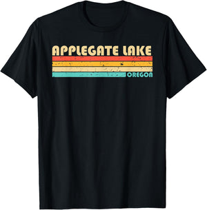 APPLEGATE LAKE OREGON Funny Fishing Camping Summer Women Kids T-Shirt - T-Shirt | Black