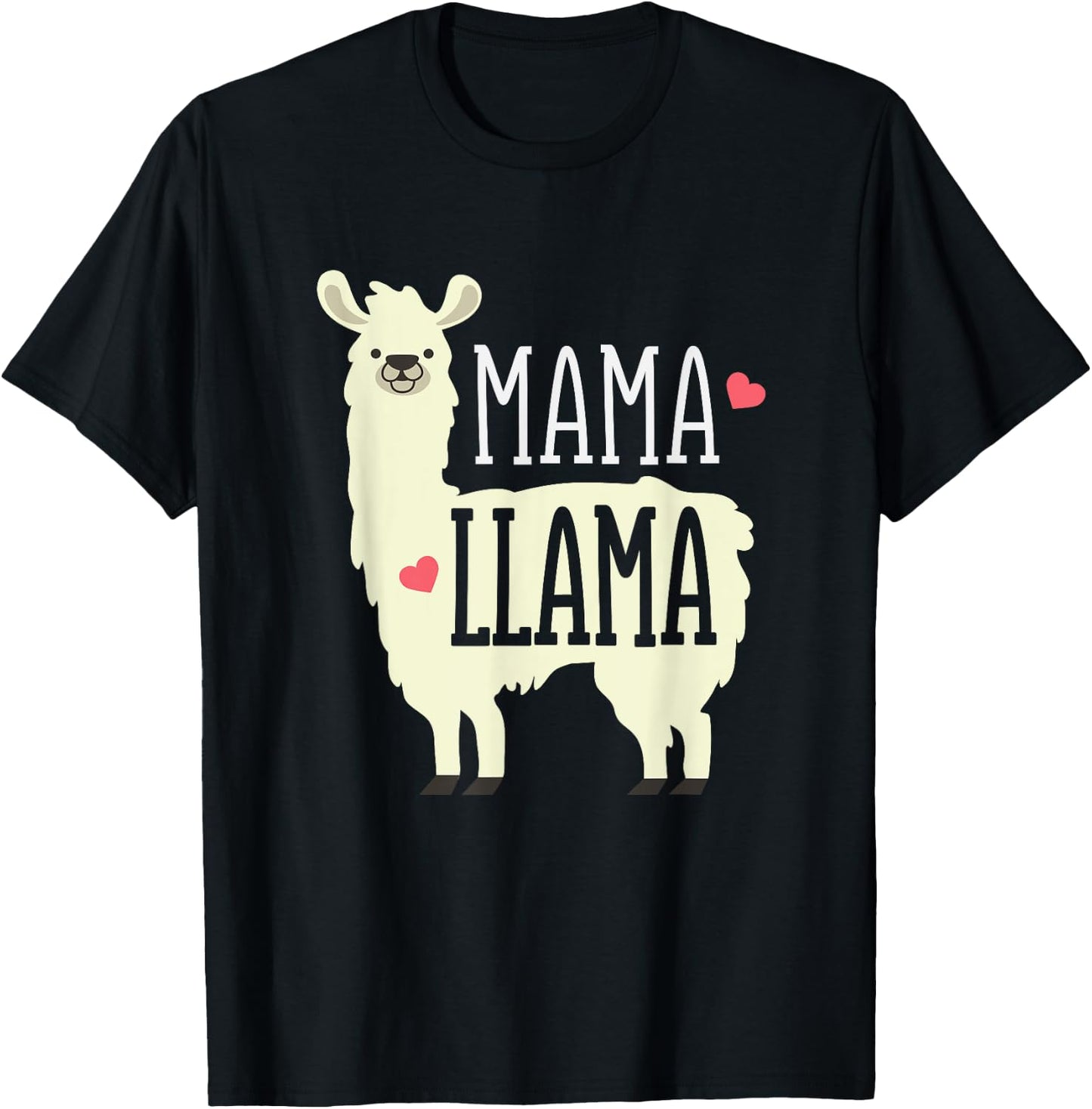Cute Mama Llama Family Zoo Trip Mother's Day T-Shirt - T-Shirt | Black