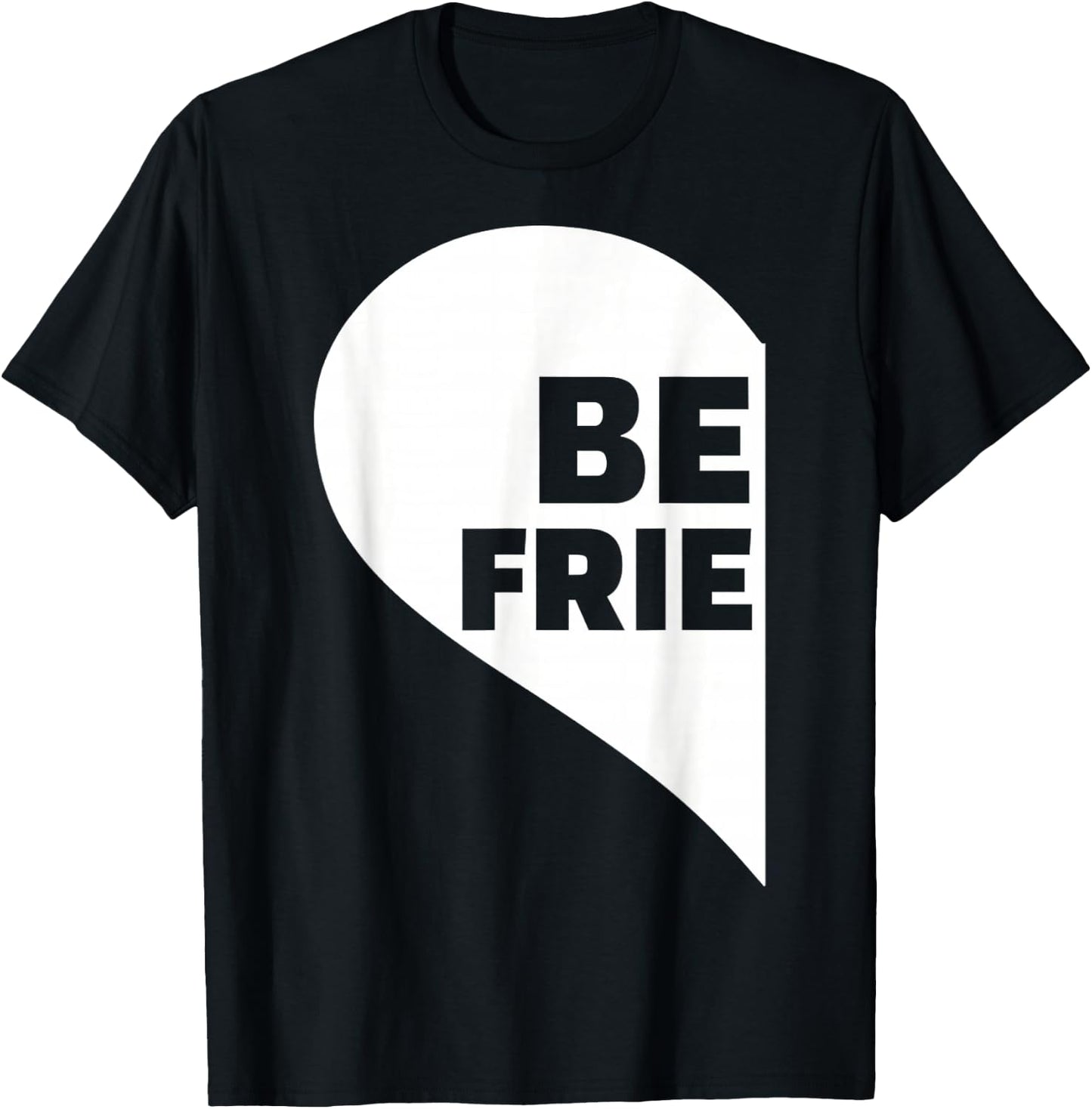 Best Friends Left Heart Half T-Shirt - T-Shirt | Black