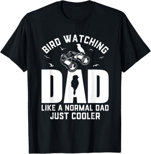 Bird Watching Dad Birding Ornithologist Dad Birdwatcher T-Shirt - T-Shirt | Black