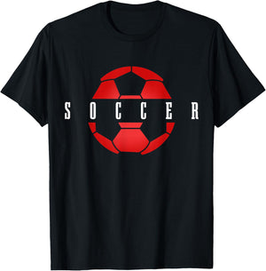 Soccer Player Ball Men Boys Girls Soccer T-Shirt - T-Shirt | Black