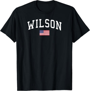 Wilson Clothing | US Flag Last Name T-Shirt - T-Shirt | Black