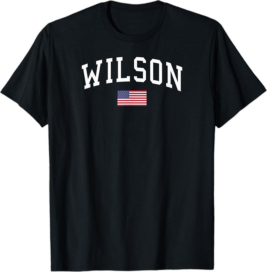Wilson Clothing | US Flag Last Name T-Shirt - T-Shirt | Black