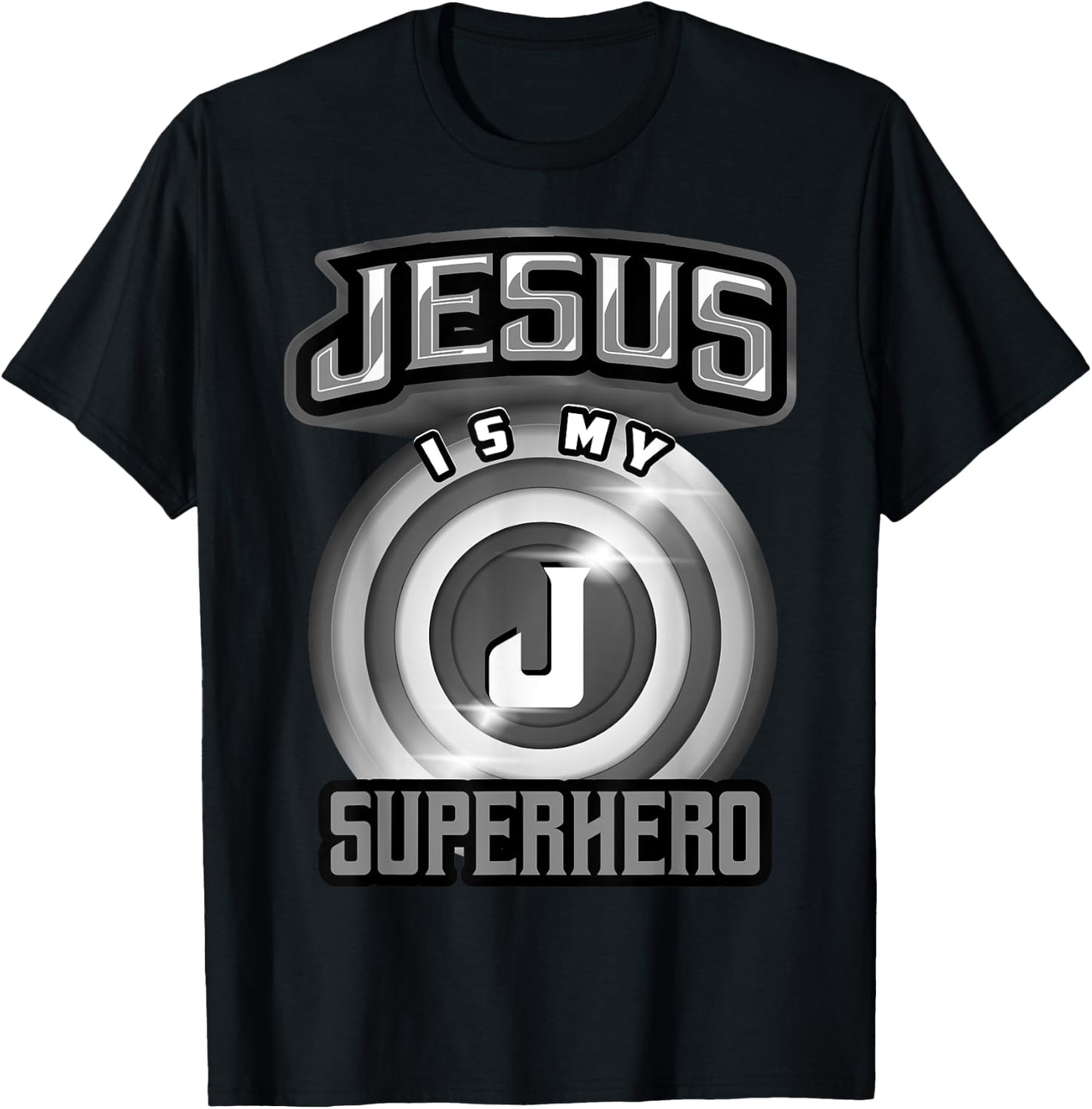 Jesus Is My Superhero Shirt | Cute Powerful Christian Gift T-Shirt - T-Shirt | Black
