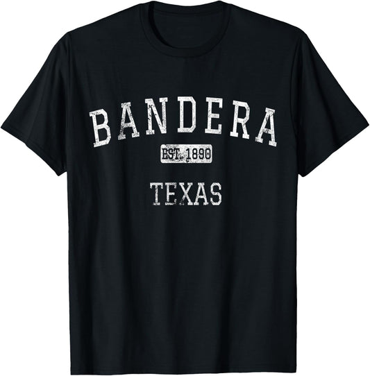 Bandera Texas TX Vintage T-Shirt - T-Shirt | Black