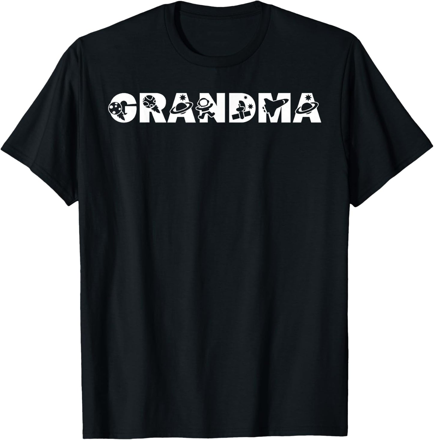 Funny Grandma Space Astronaut Birthday Party T-Shirt - T-Shirt | Black