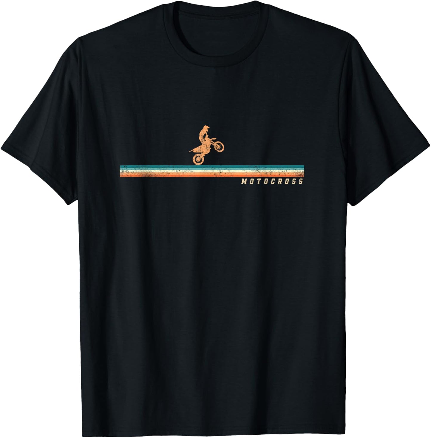 Dirt Bike Motorcross MX Rider Vintage Retro T-Shirt - T-Shirt | Black