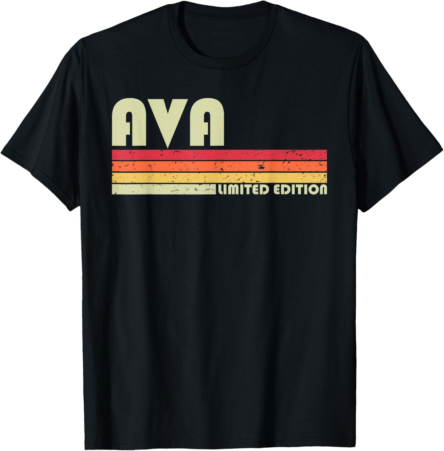 AVA Gift Name Personalized Retro Vintage 80s 90s Birthday T-Shirt - T-Shirt | Black