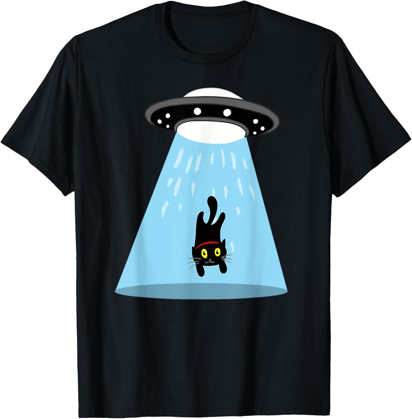 Alien cat abduction Women Kids T-Shirt - T-Shirt | Black