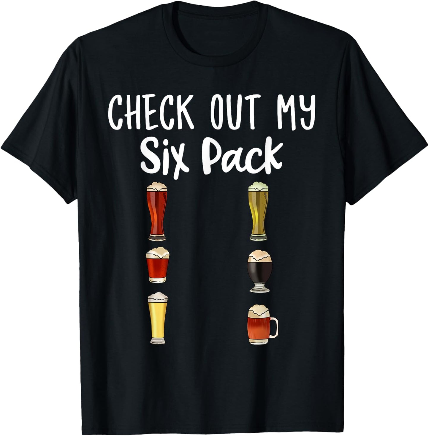 Check Out My Six Pack Craft Beer T-Shirt - T-Shirt | Black