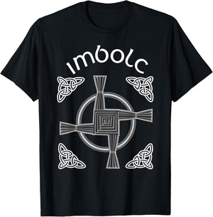 Imbolc Celtic St Brigids Cross Irish Gaelic Christian T-Shirt - T-Shirt | Black