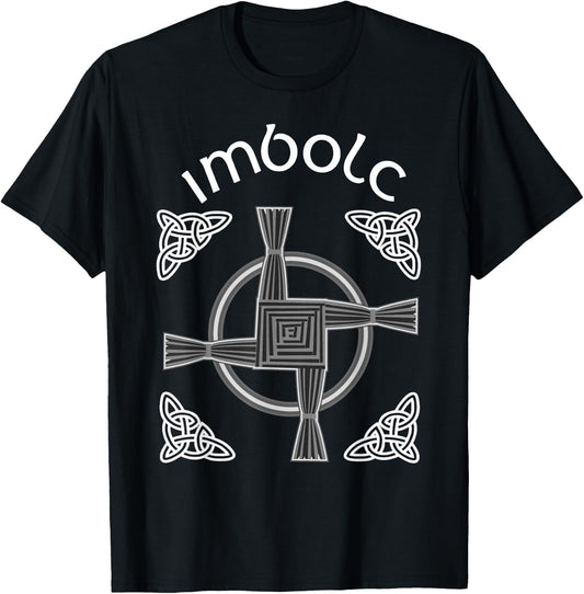 Imbolc Celtic St Brigids Cross Irish Gaelic Christian T-Shirt - T-Shirt | Black