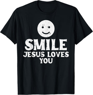 Jesus Loves Christ God Inspirational Christian Men Women T-Shirt - T-Shirt | Black