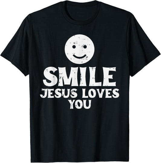 Jesus Loves Christ God Inspirational Christian Men Women T-Shirt - T-Shirt | Black