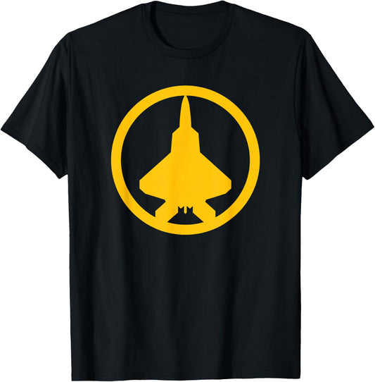 F-22 Raptor (Yellow) Air Force Military Fighter Jet T-Shirt - T-Shirt | Black