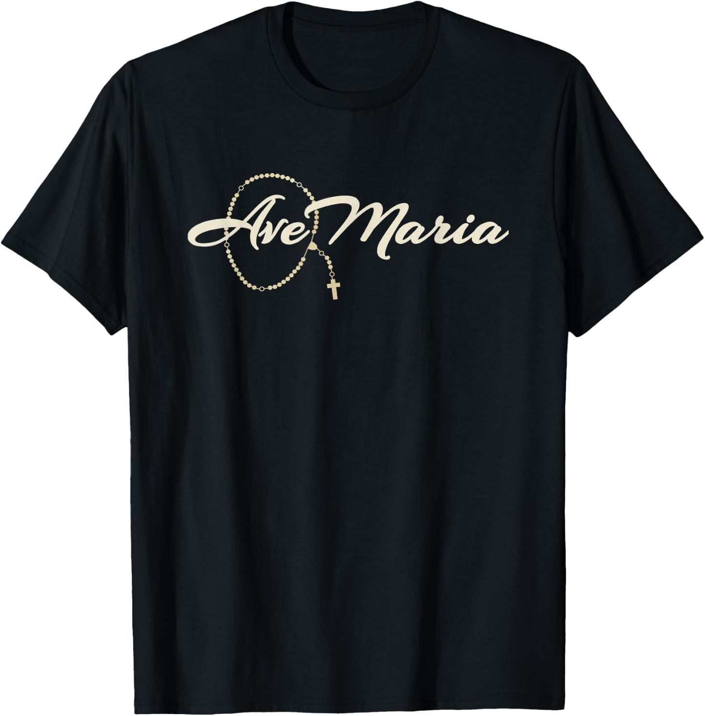 Ave Maria Rosary T-Shirt - T-Shirt | Black