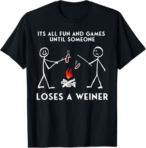 Funny Camping Mountains Outdoor Campfire Men Women Gift T-Shirt - T-Shirt | Black