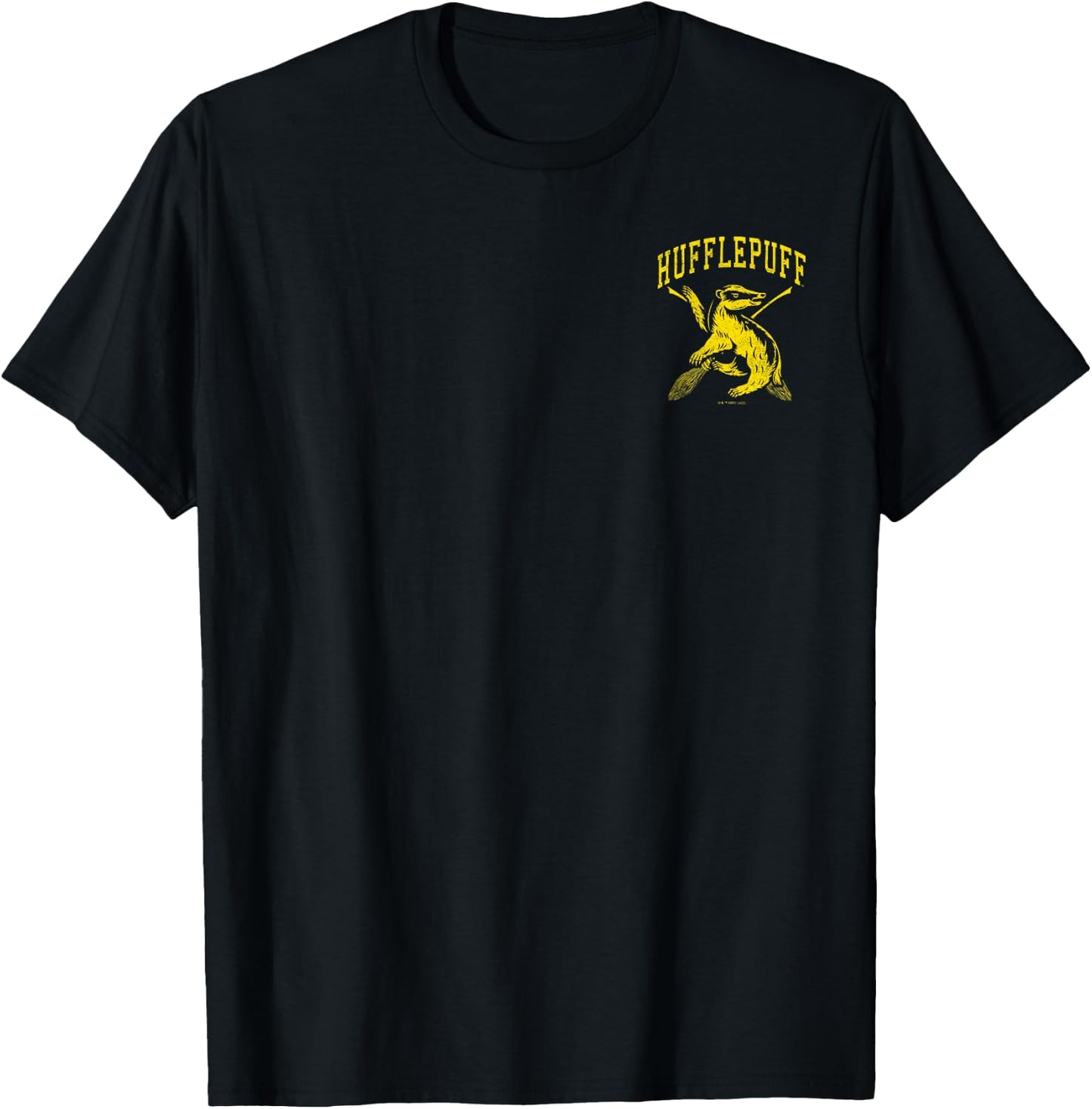 Harry Potter Hufflepuff Quidditch Crest Front and Back T-Shirt - T-Shirt | Black