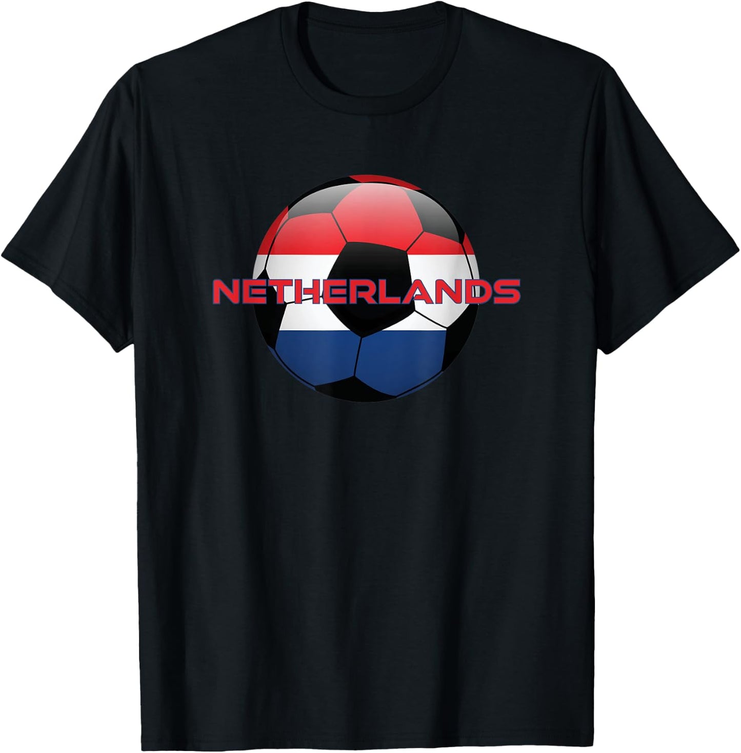 Netherlands National Flag Holland European Dutch Soccer Ball T-Shirt - T-Shirt | Black