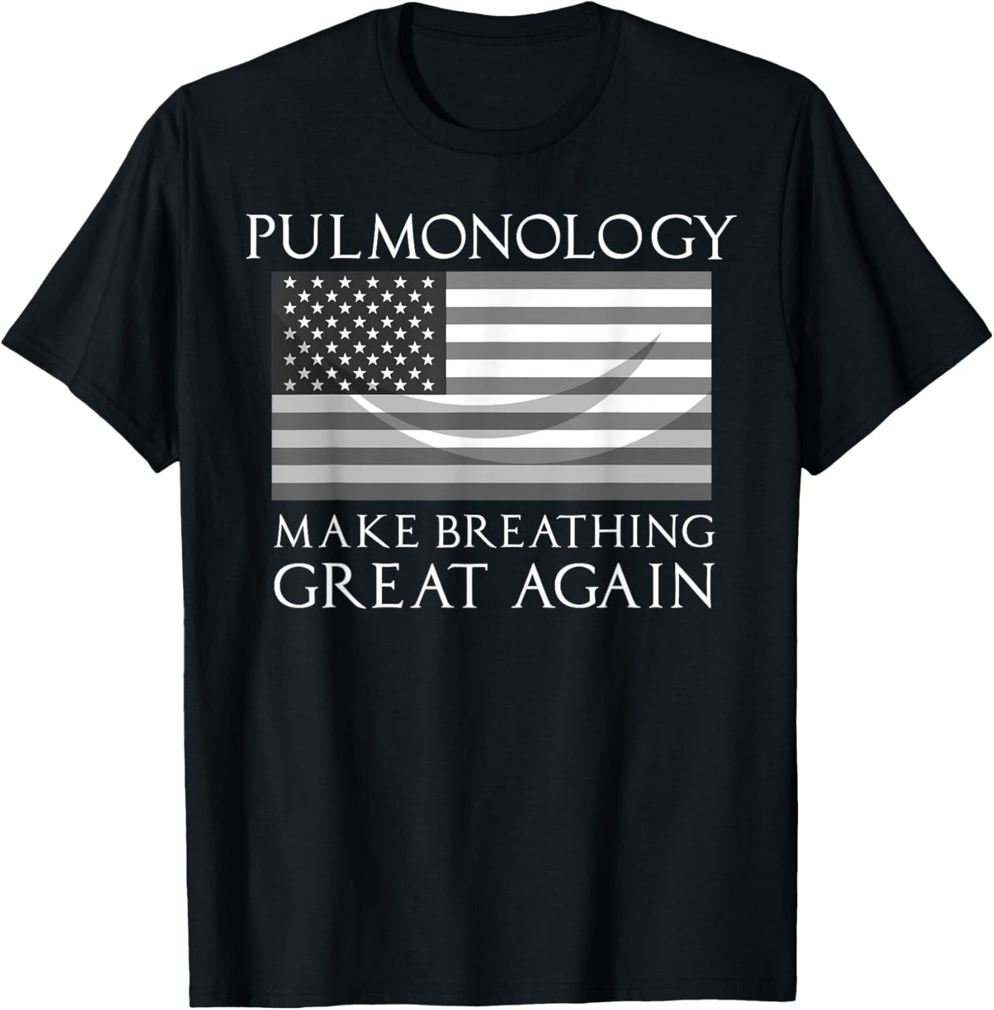 Funny Pulmonologist Gift Cool Pulmonology US Flag Doctors T-Shirt - T-Shirt | Black