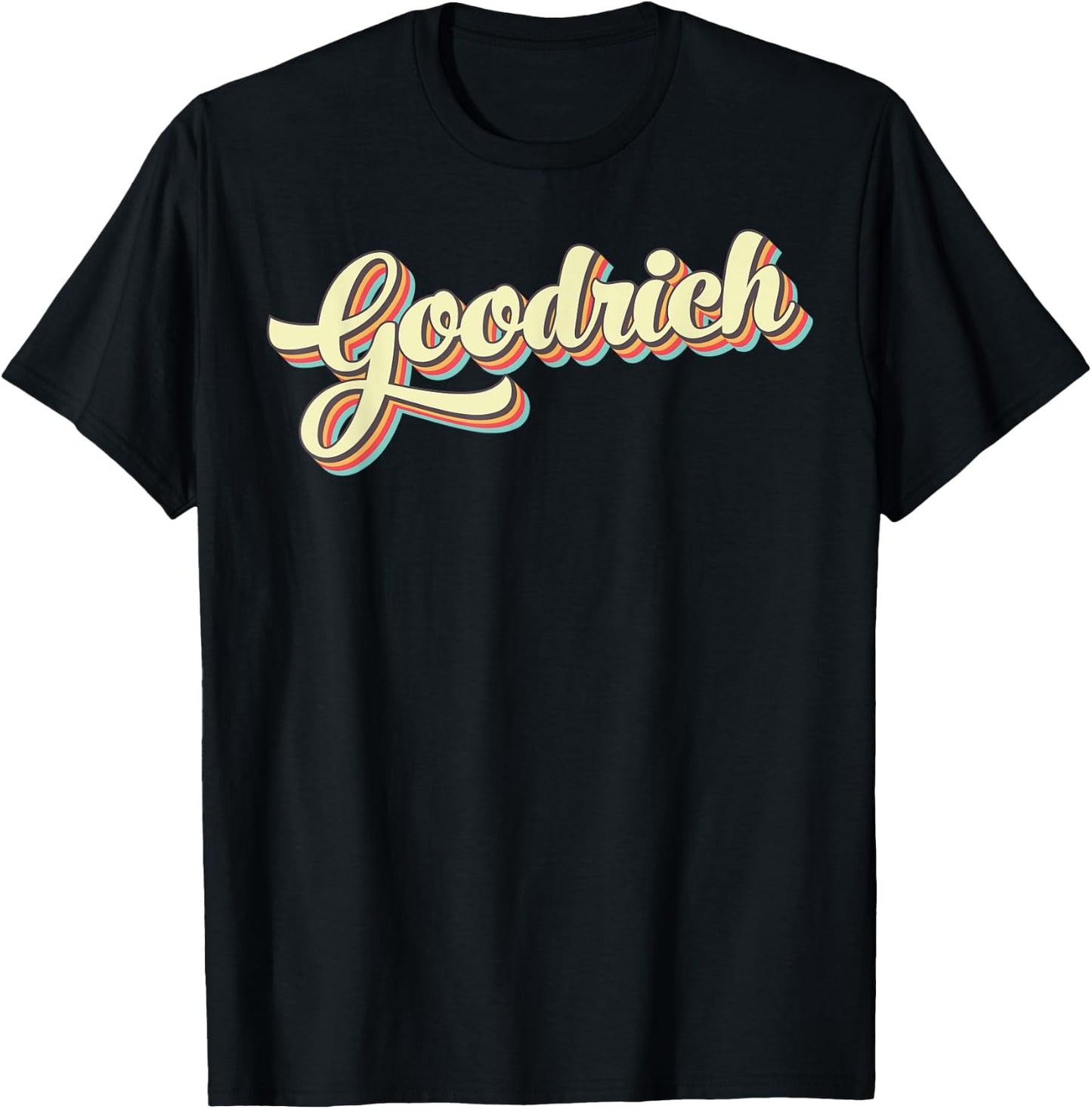 Goodrich Retro Art Baseball Font Vintage T-Shirt - T-Shirt | Black