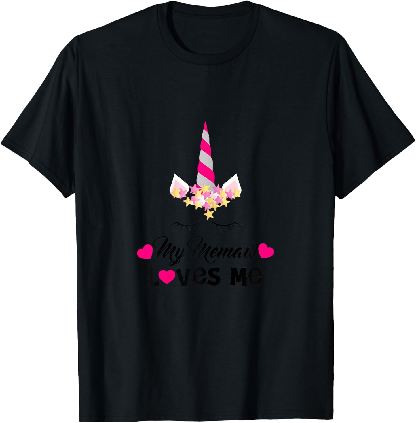 My Memaw Loves Me Unicorn Granddaughter T-Shirt - T-Shirt | Black