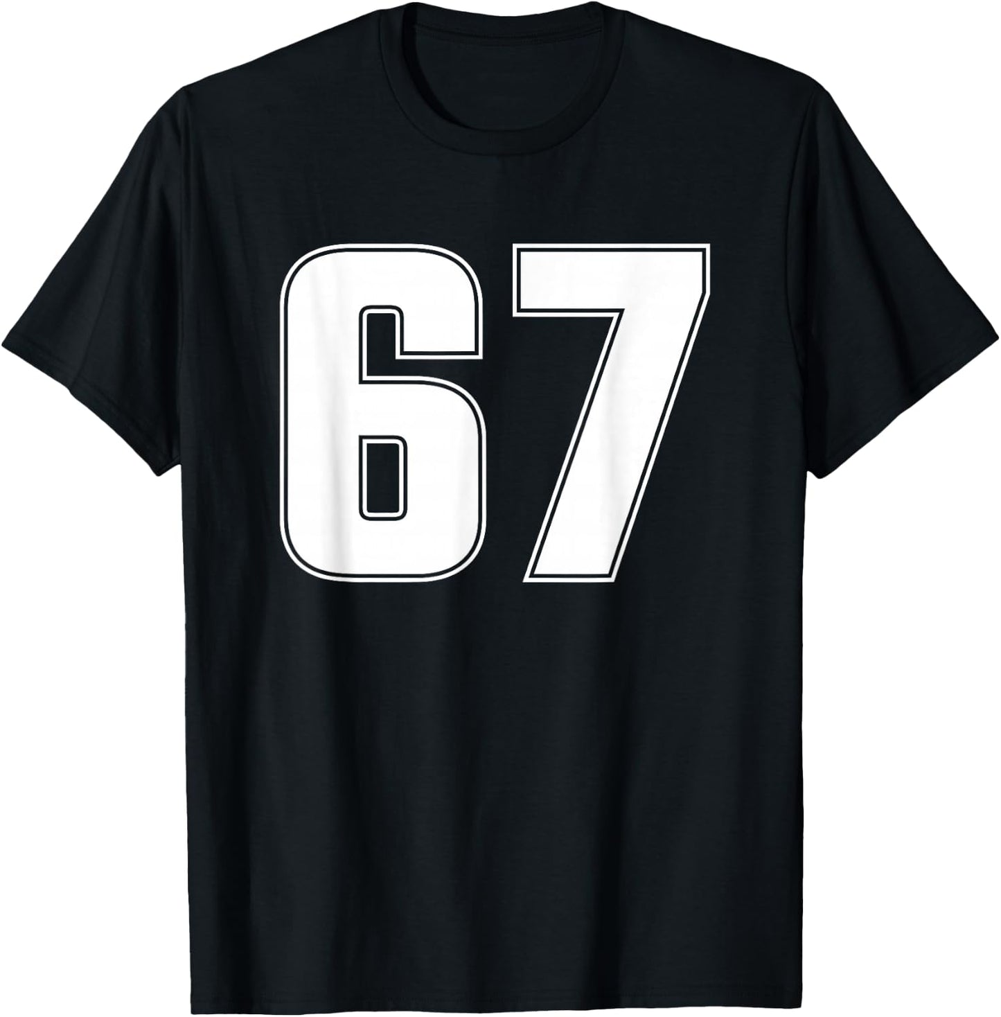 Number 67 Sixty Seven Age Year Sport Jersey #67 Front & Back T-Shirt - T-Shirt | Black