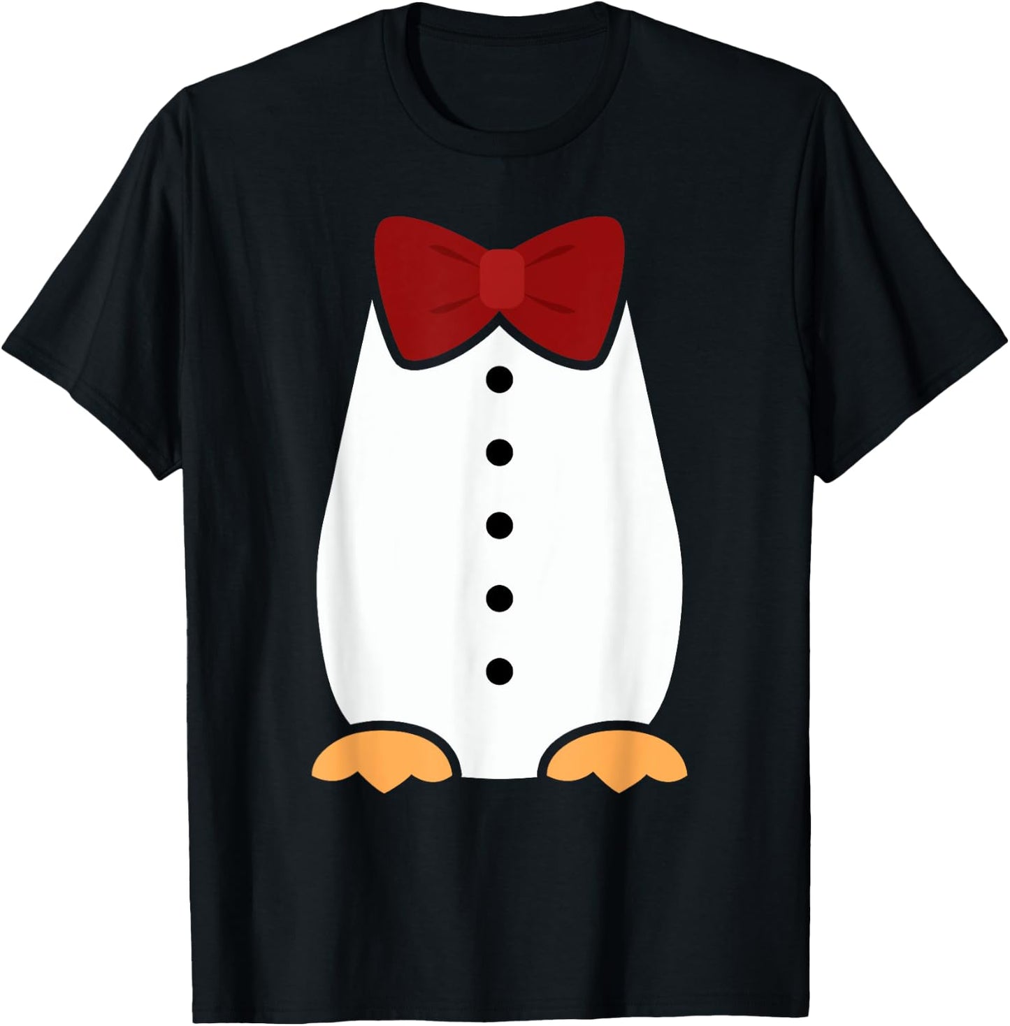 Penguin Tuxedo Funny Costume Halloween Outfit Bow Tie T-Shirt - T-Shirt | Black
