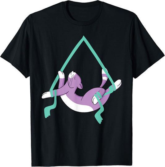 Aerialist Cat Aerial Profession Yoga Fitness Women Girls Kids T-Shirt - T-Shirt | Black