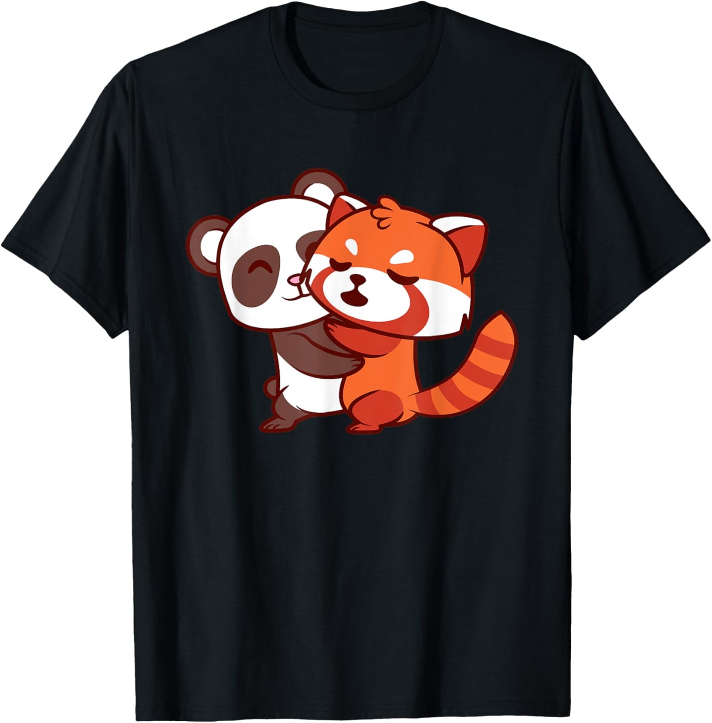 Funny Red Panda Kawaii Bear Japanese Cute Animal Lover Gifts T-Shirt - T-Shirt | Black