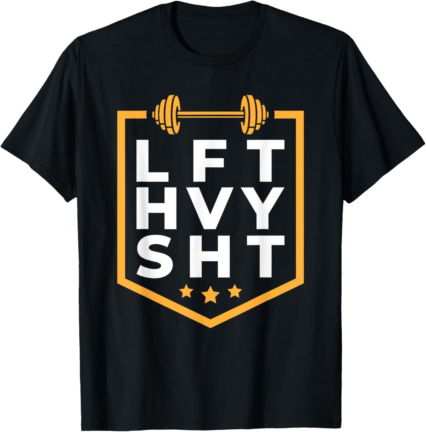 Funny Lift Heavy Shit Barbell Weightlifting T-Shirt - T-Shirt | Black