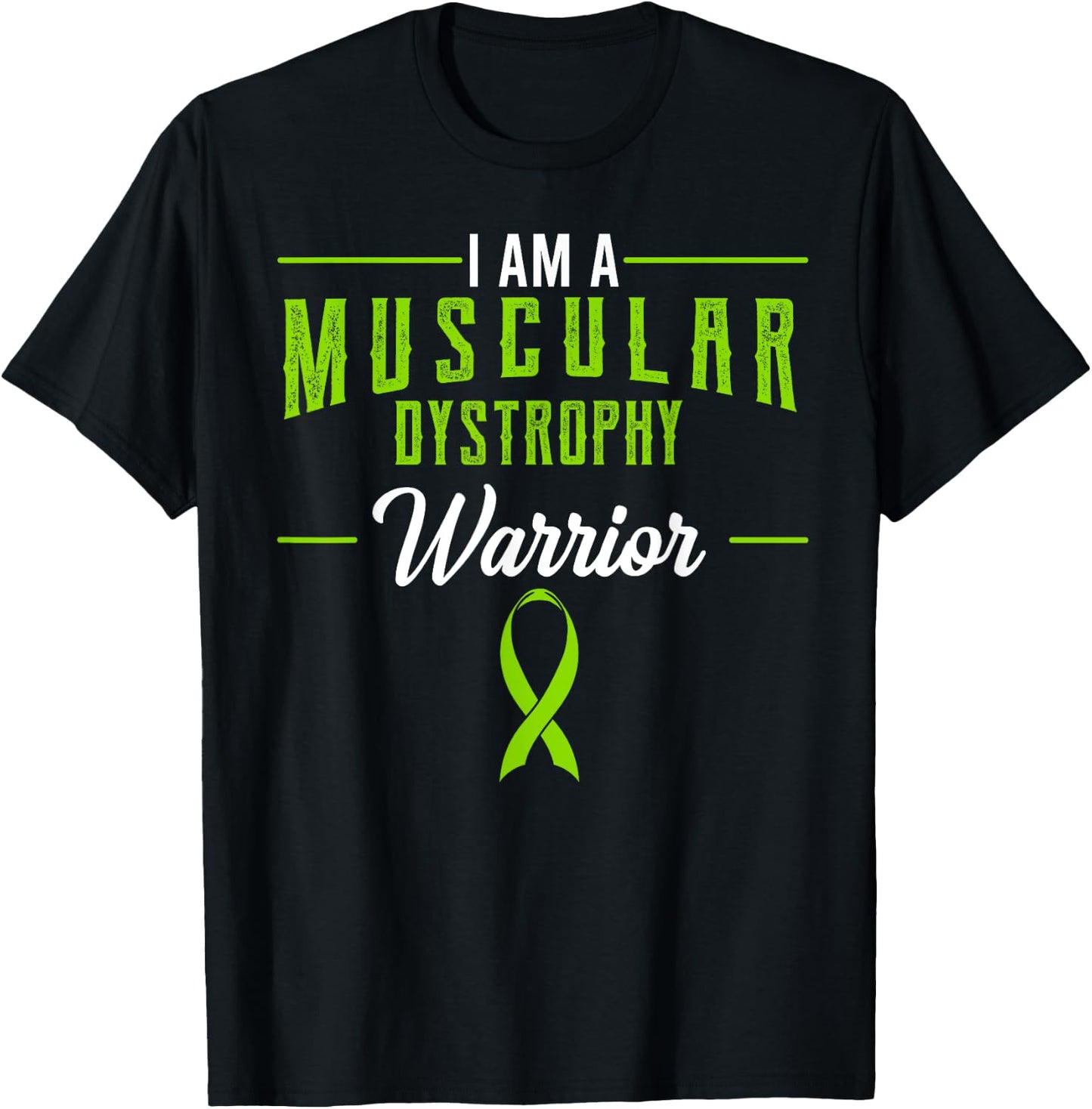 Muscular Dystrophy Awareness Ribbon Muscle Disorder Warrior T-Shirt - T-Shirt | Black