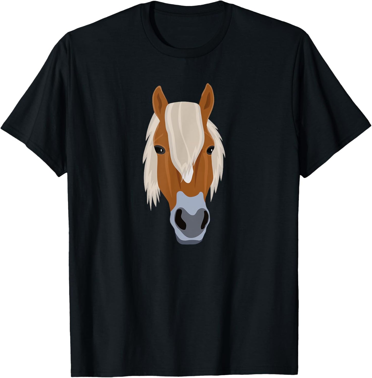 Haflinger Horse Head without Alps Edelweiss Flowers for Riders T-Shirt - T-Shirt | Black