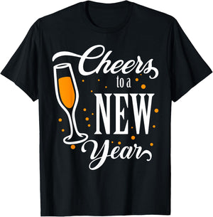 Happy New Years Cheers To A New Year Holidays Celebration T-Shirt - T-Shirt | Black