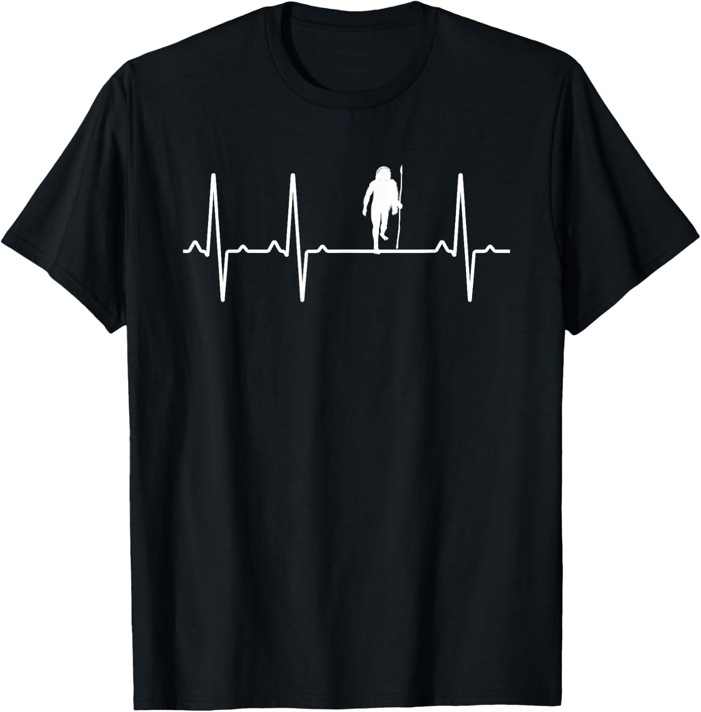 Neanderthal Heartbeat Gift Women Primate Lover T-Shirt - T-Shirt | Black