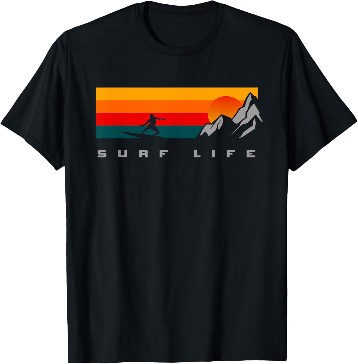 Surfing Surf T-Shirt - T-Shirt | Black