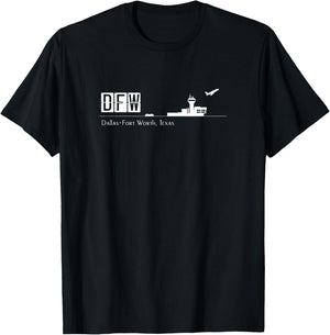 DFW Airport Code for Dallas Fort Worth Texas T-Shirt - T-Shirt | Black