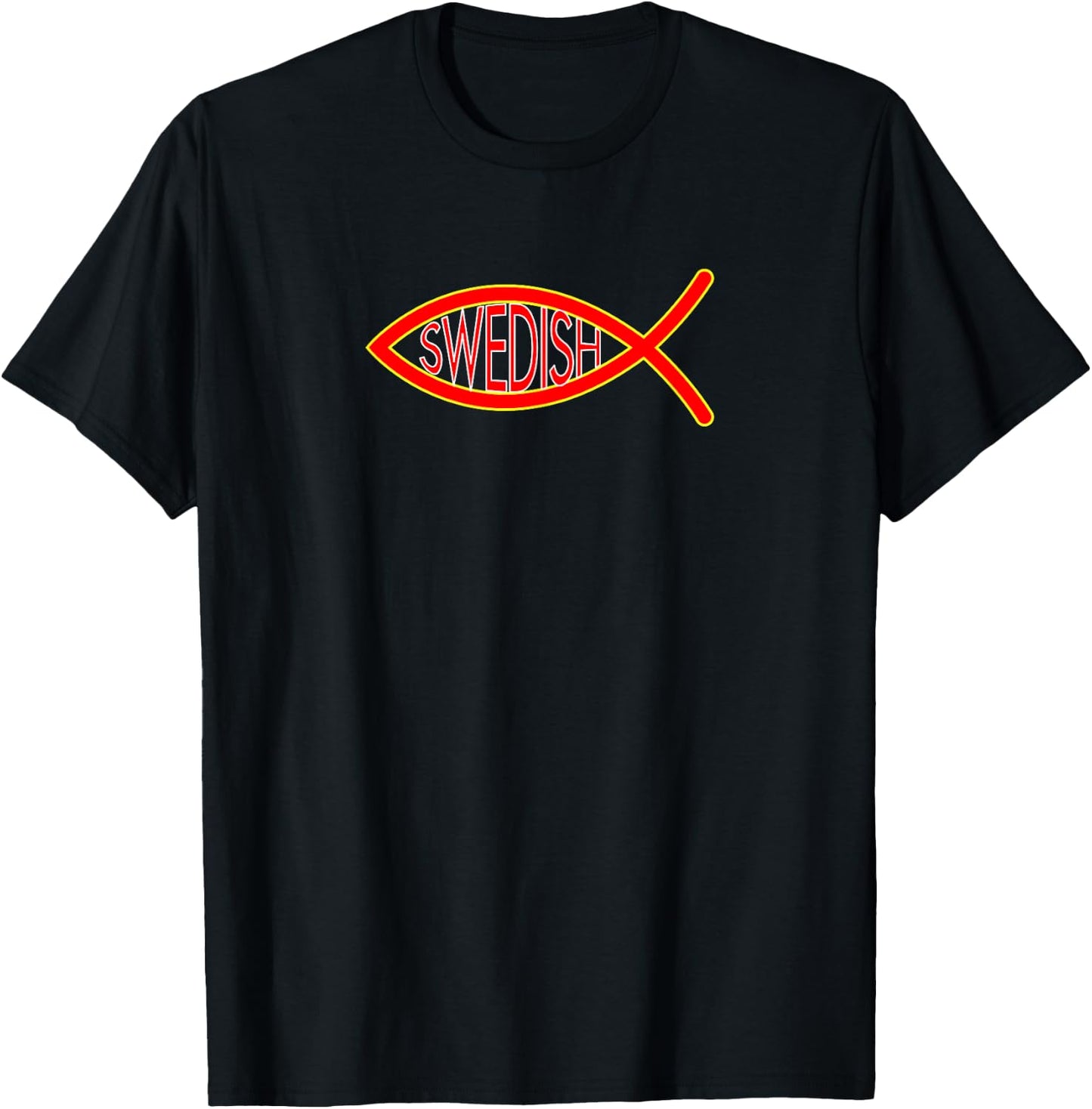 Sweden Shirt - Swedish Christian Fish Symbol T-Shirt - T-Shirt | Black