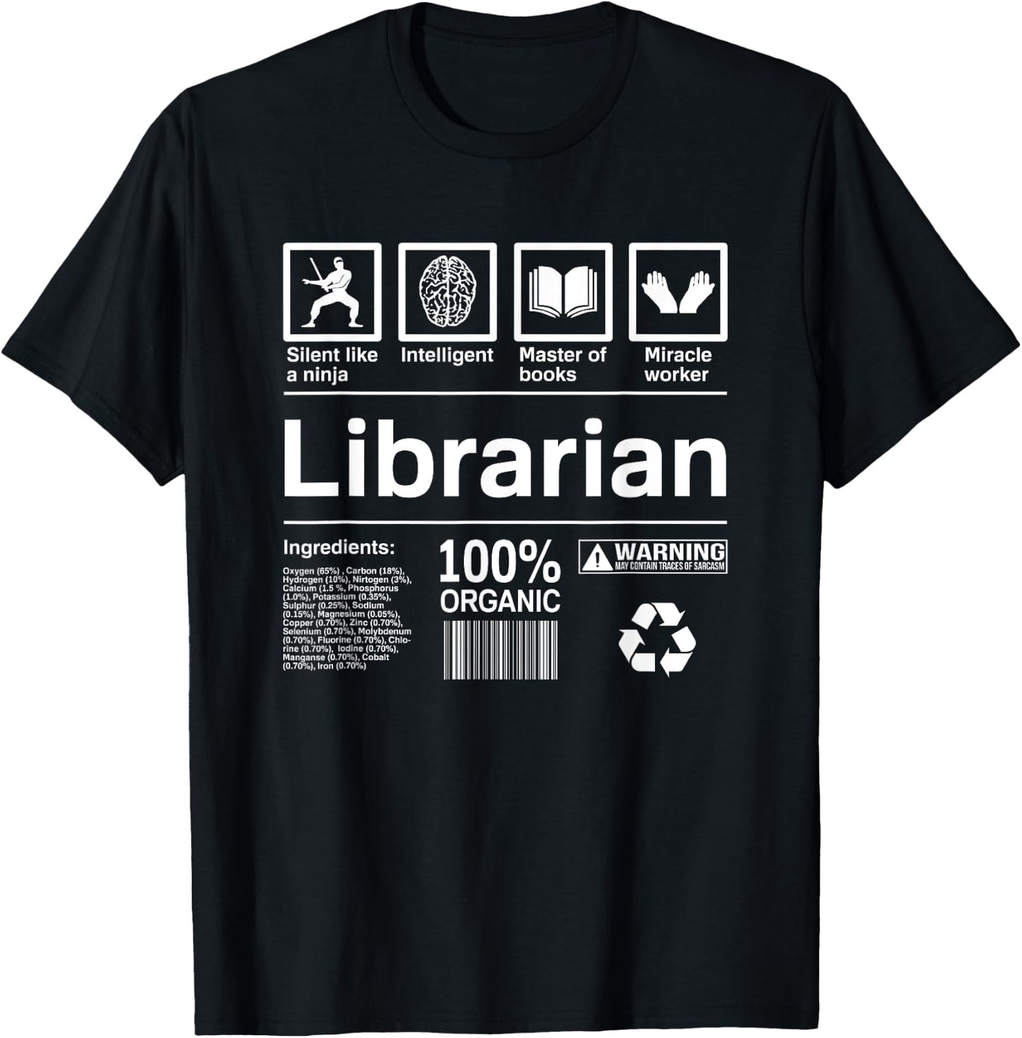 Librarian Funny Librarian Gift T-Shirt - T-Shirt | Black