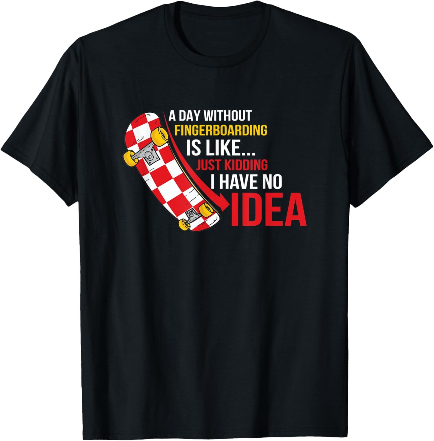 Fingerboard Tricks Skateboard Fingerboarding Ramps Park T-Shirt - T-Shirt | Black
