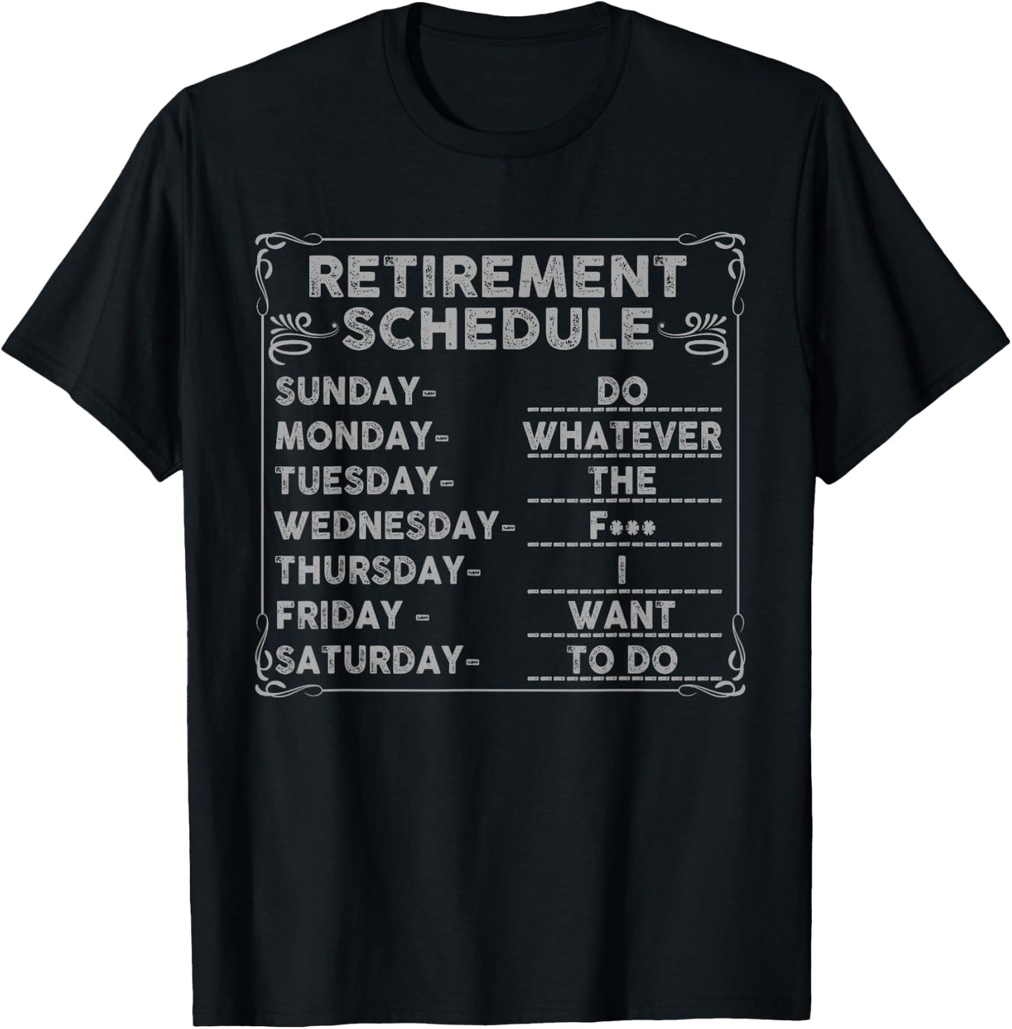 Retired women - Retirement weekly schedule T-Shirt - T-Shirt | Black