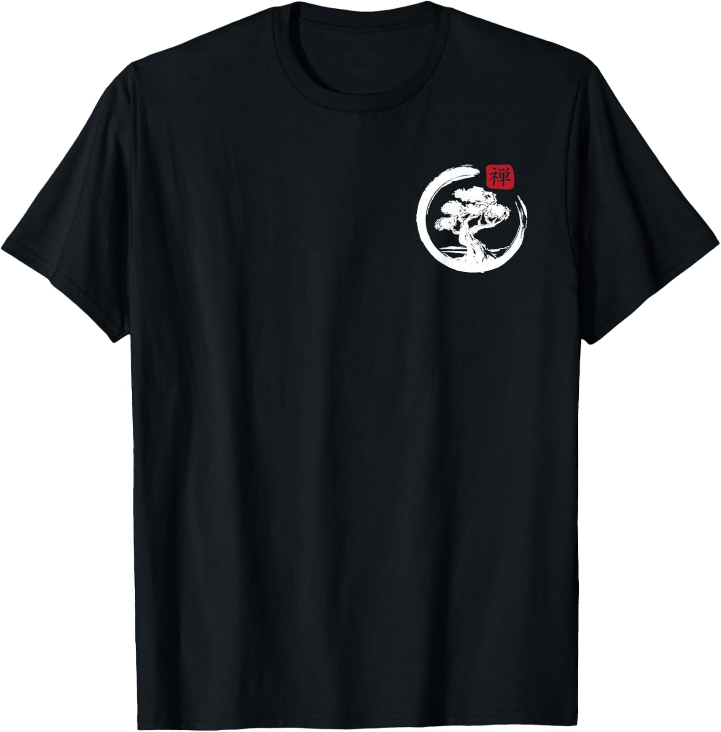 Japanese Enso Circle Bonsai Tree Zen Master Buddha T-Shirt - T-Shirt | Black